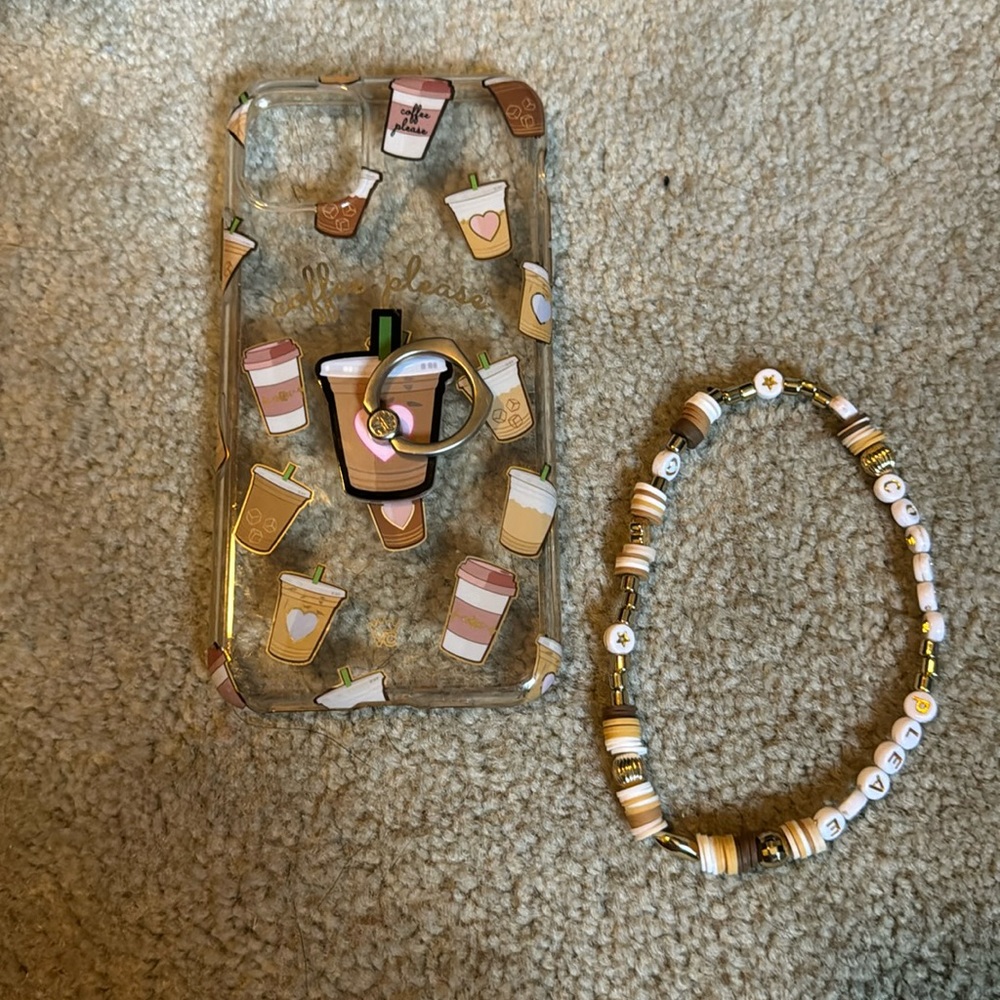 iPhone 11 Pro Max phone case and charm